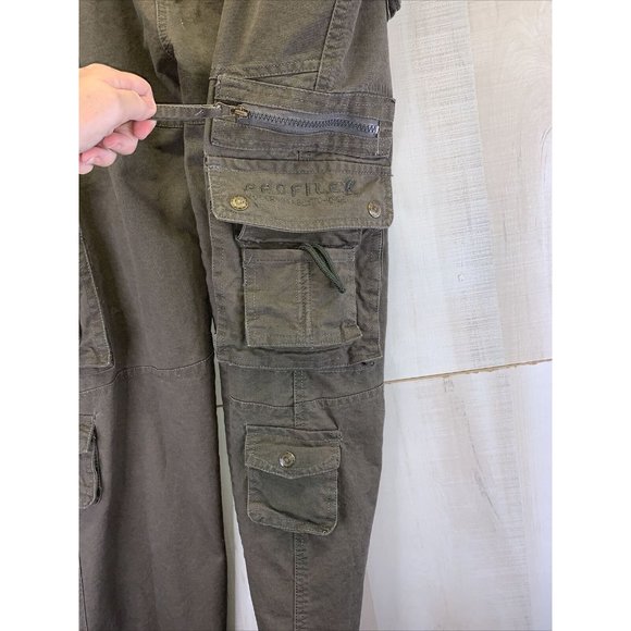 Profile Mens Cargo Brown 100% Cotton Straight Leg Tactical Pants Size 38-6936 - Picture 7 of 10
